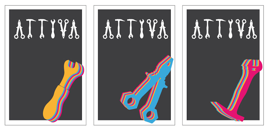 visual design attrezzi stilizzati