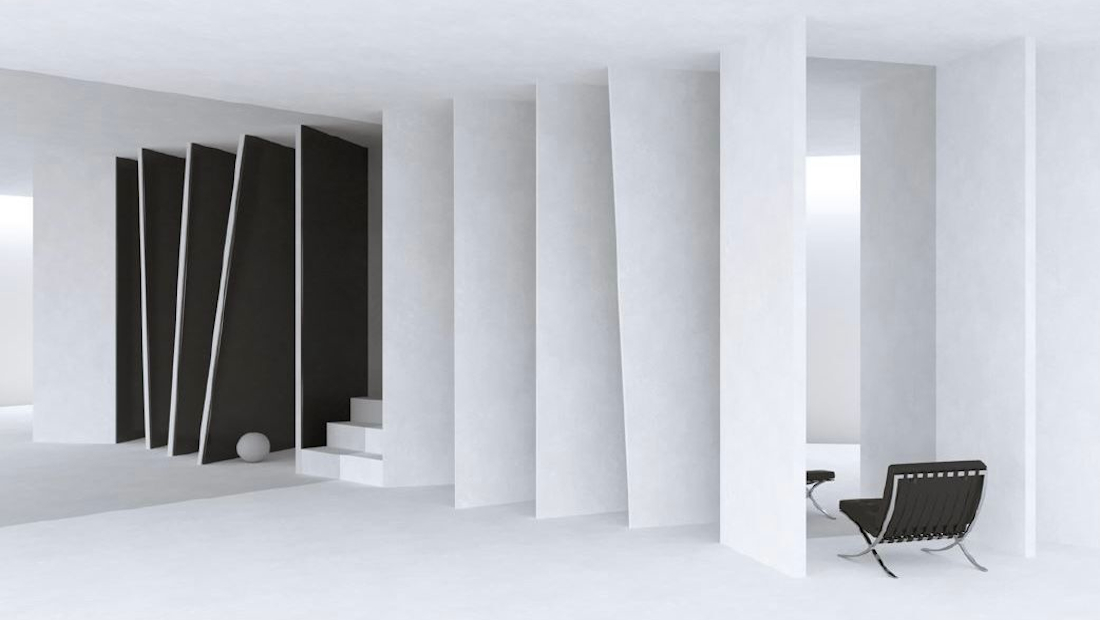 interior design bianco e nero